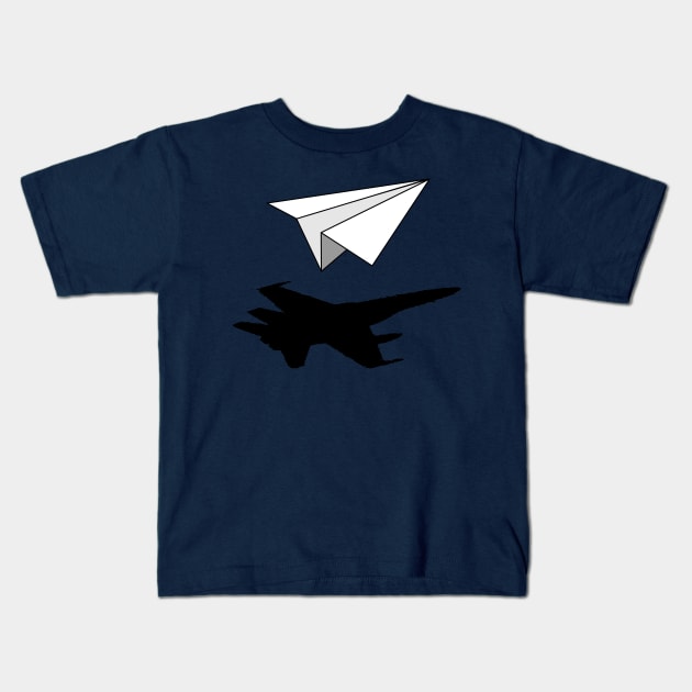 Aeronautical Engineer Paper Airplane Kids T-Shirt by BraaiNinja